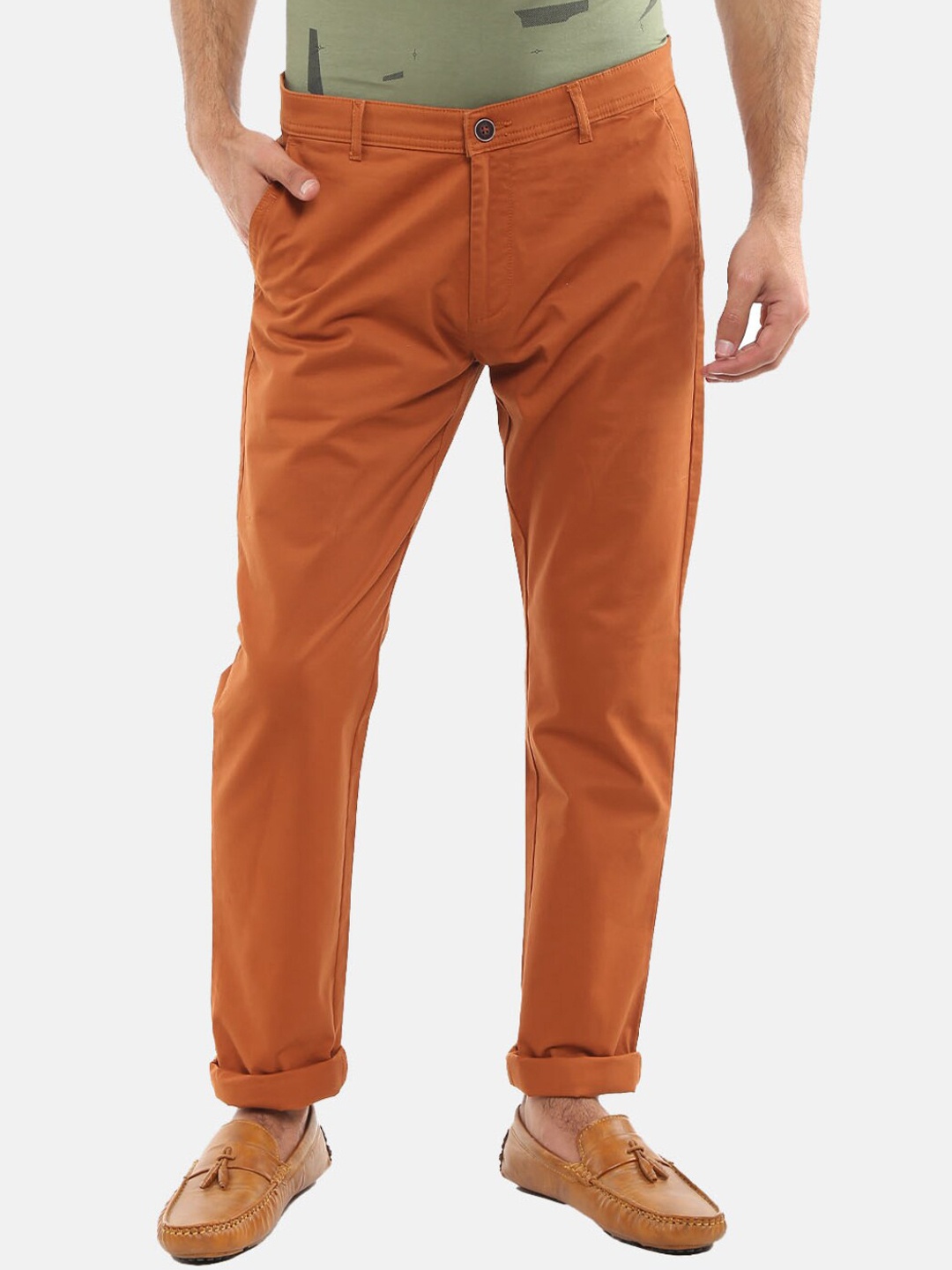 

V-Mart Men Rust Classic Slim Fit Chinos Trouser