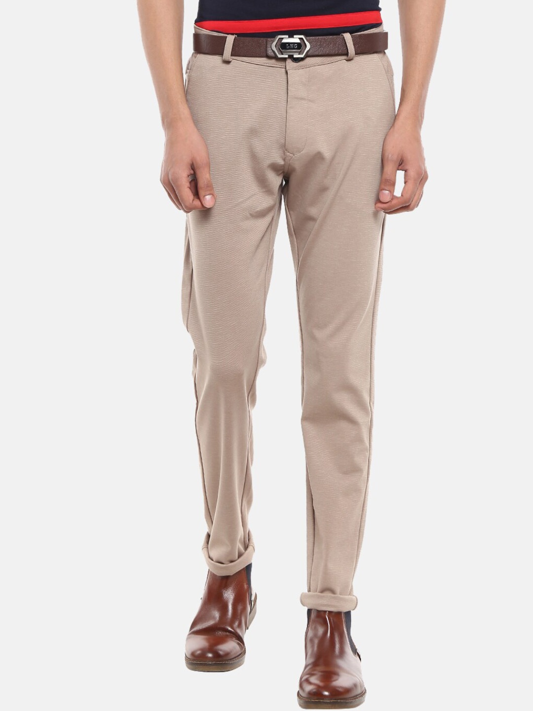 

V-Mart Men Beige Classic Slim Fit Trousers