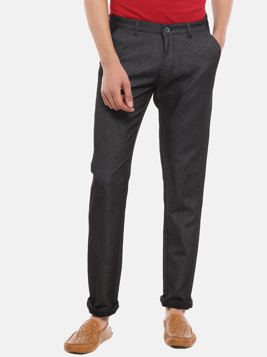

V-Mart Men Black Classic Slim Fit Chinos Trousers