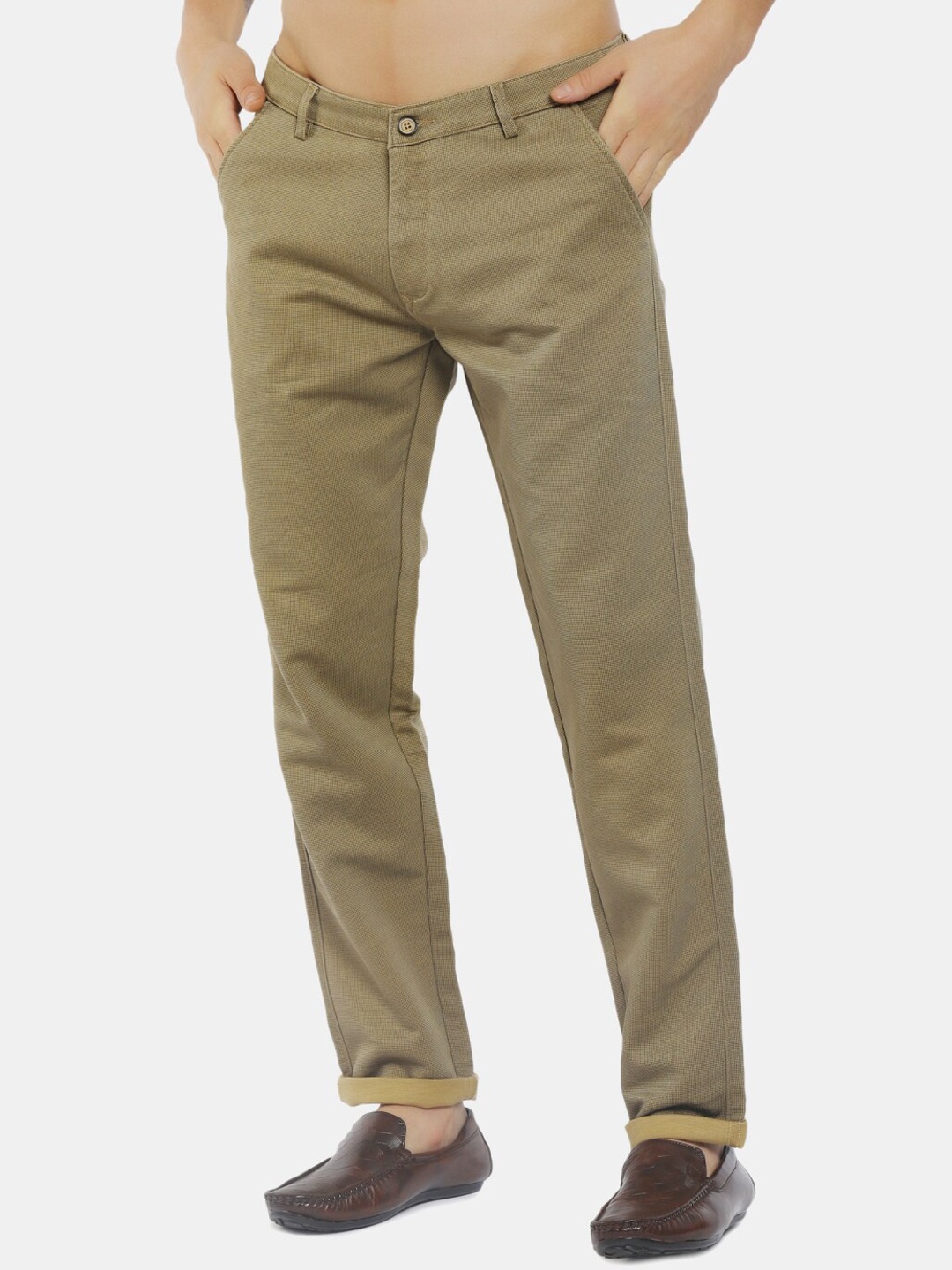 

V-Mart Men Khaki Classic Slim Fit Trousers