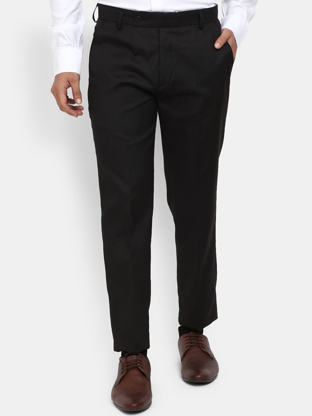 

J White by Vmart Men Black Classic Slim Fit Trousers
