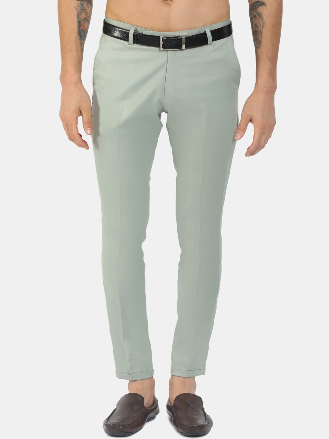 

J White by Vmart Men Green Classic Trousers