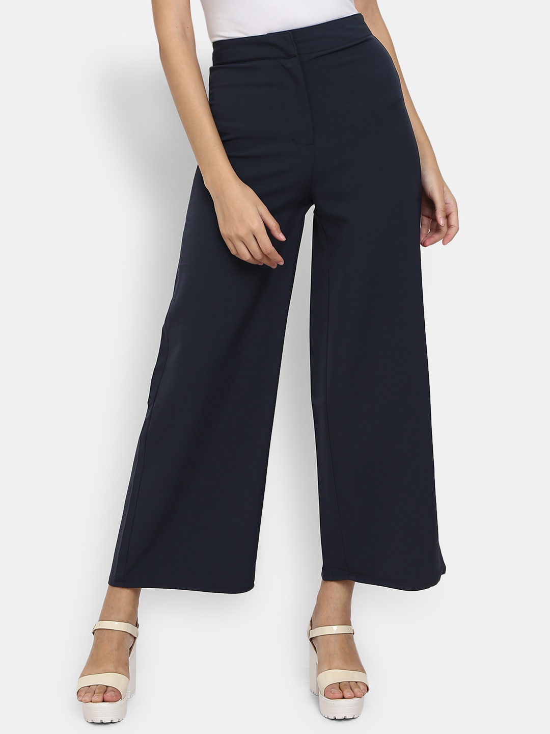 

V-Mart Women Navy Blue Regular Fit Classic Trousers