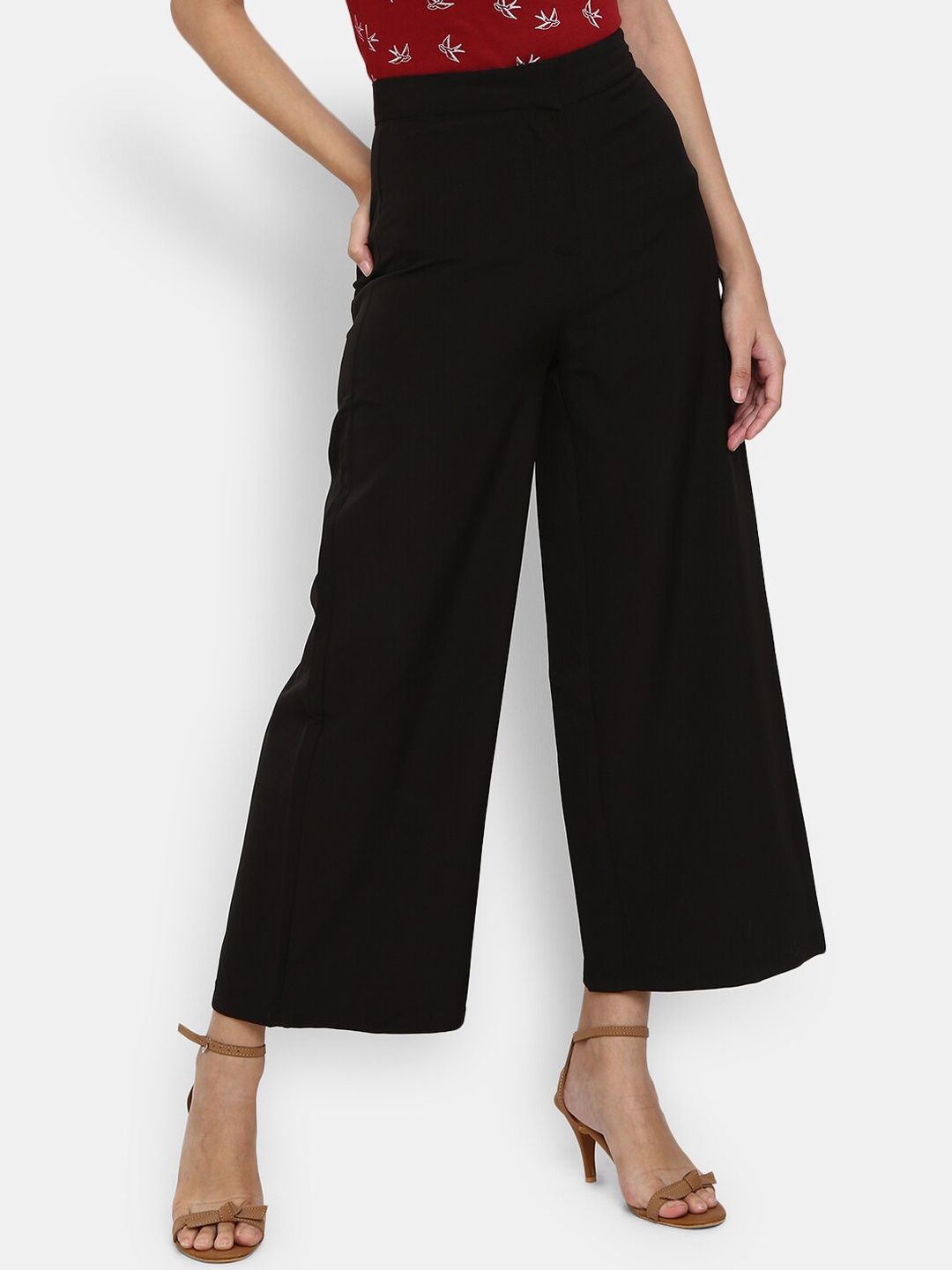 

V-Mart Women Black Classic High-Rise Trousers