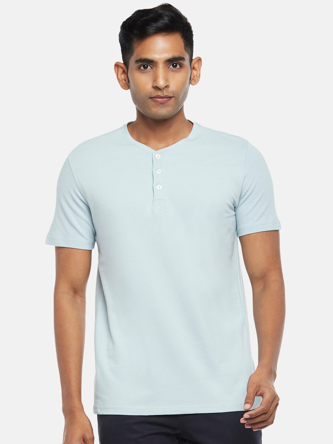 

BYFORD by Pantaloons Men Blue Regular Fit T-shirt