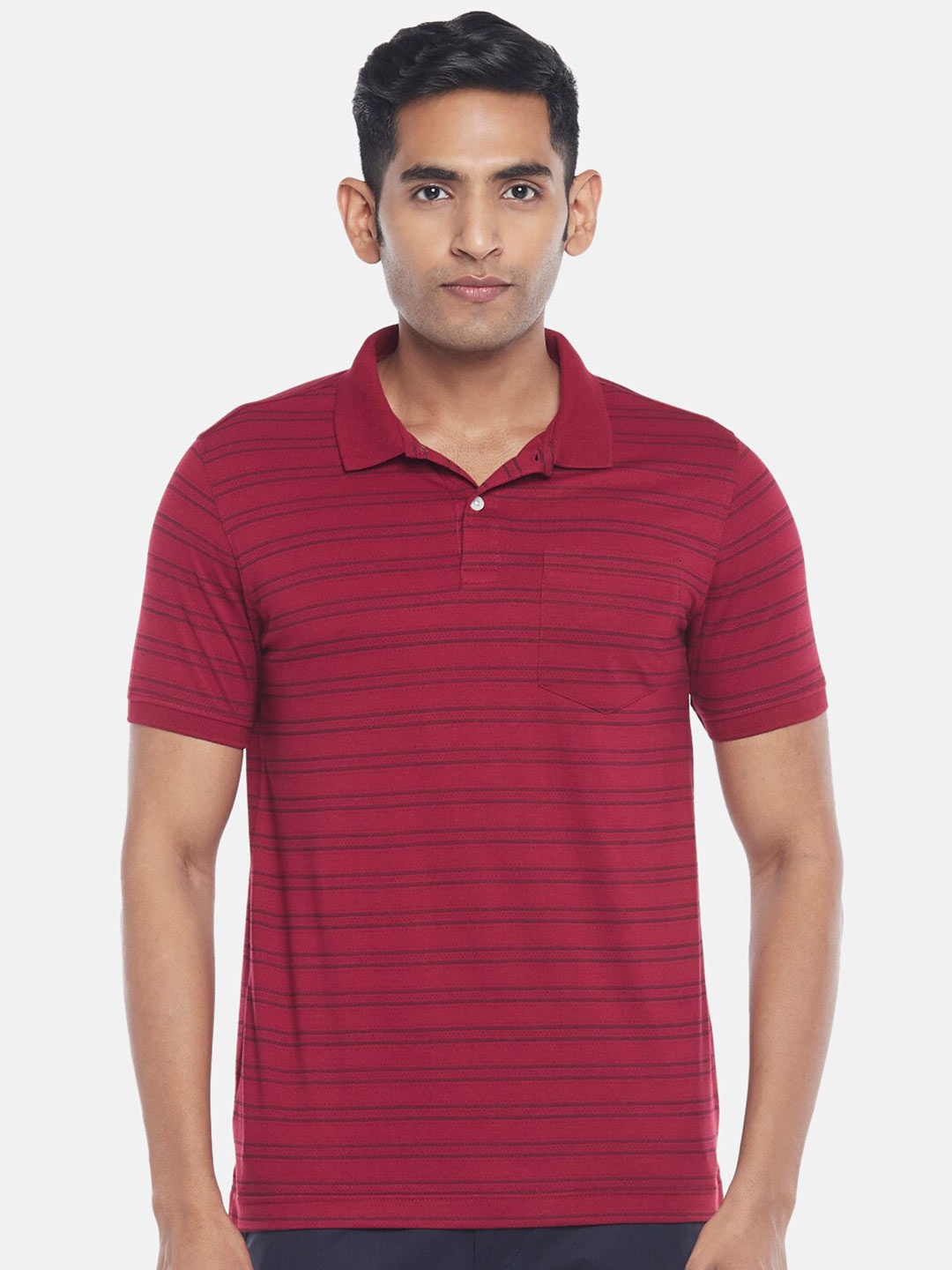 

BYFORD by Pantaloons Men Maroon Polo Collar T-shirt