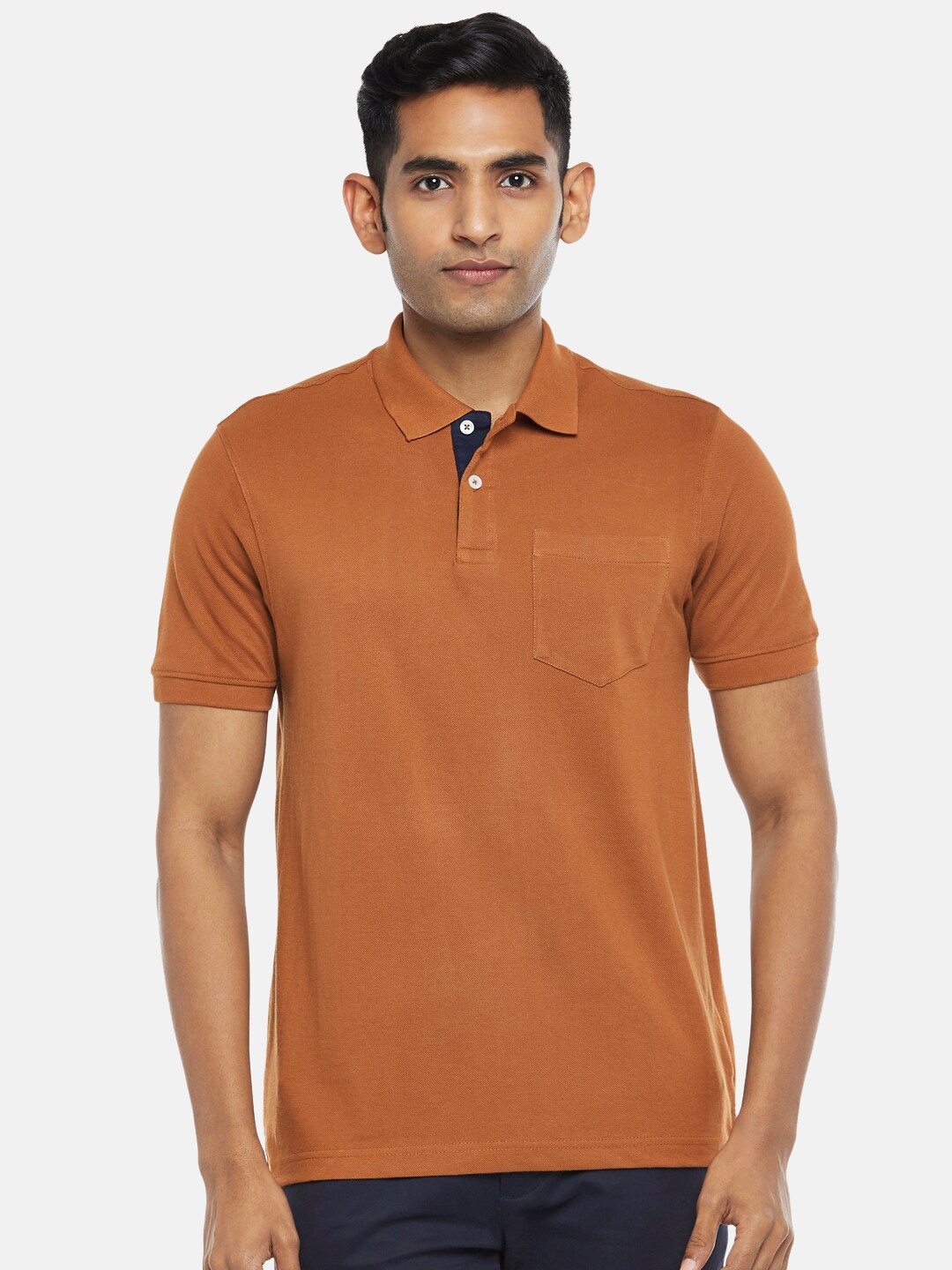 

BYFORD by Pantaloons Men Tan Polo Collar T-shirt