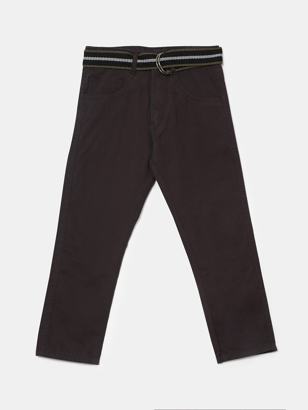 

V-Mart Boys Grey Solid Classic Twill Trousers