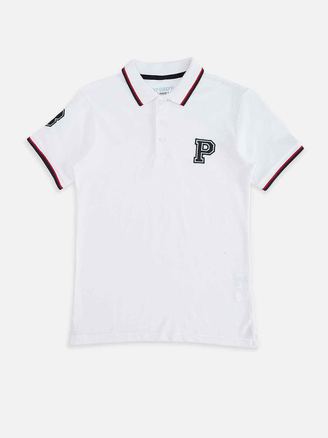 

Pantaloons Junior Boys White Polo Collar T-shirt