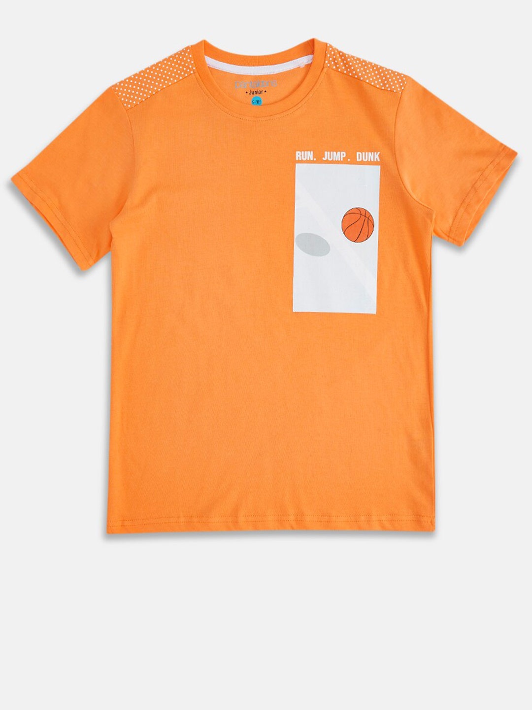 

Pantaloons Junior Boys Orange Printed T-shirt