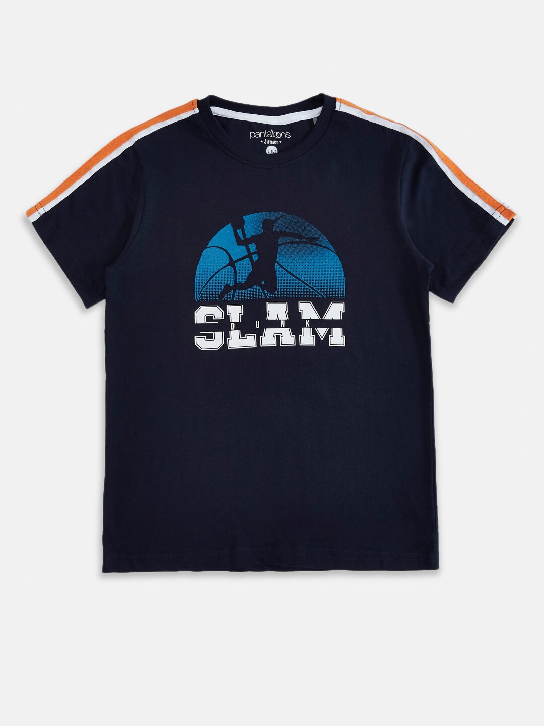 

Pantaloons Junior Boys Navy Blue Regular Fit Printed T-shirt