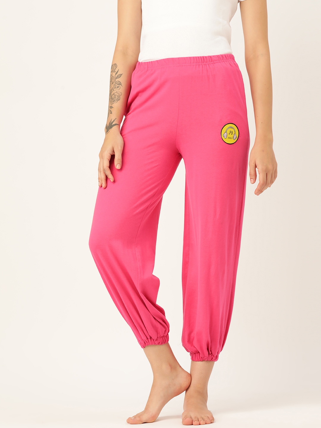 

DressBerry Printed Detail Lounge Joggers, Pink