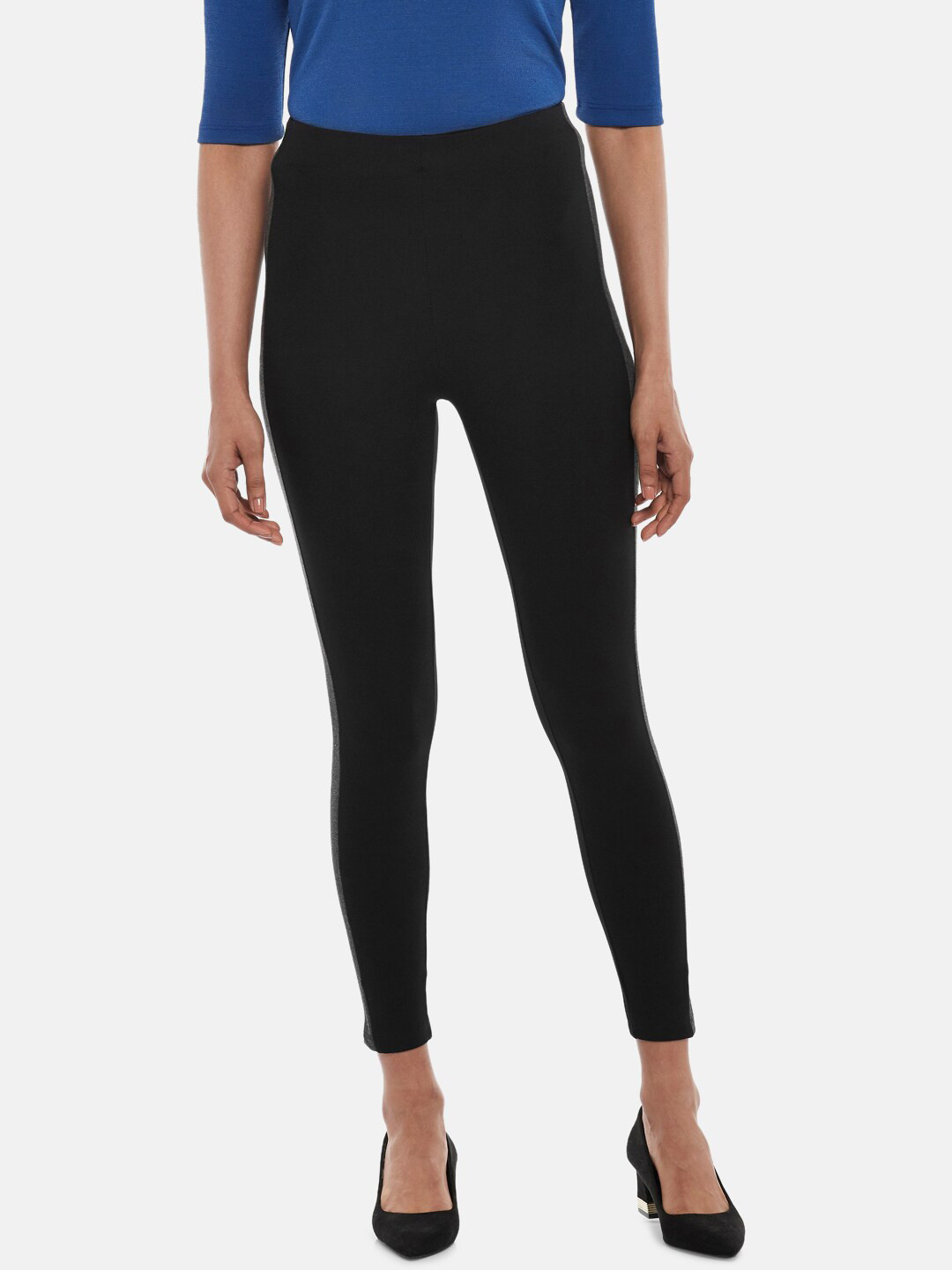 

Annabelle by Pantaloons Women Black Solid Skinny Fit Treggings
