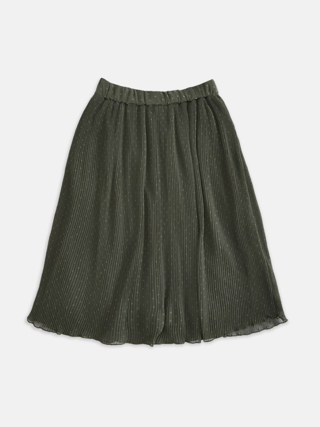 

Pantaloons Junior Girls Olive Green Solid Straight Skirts