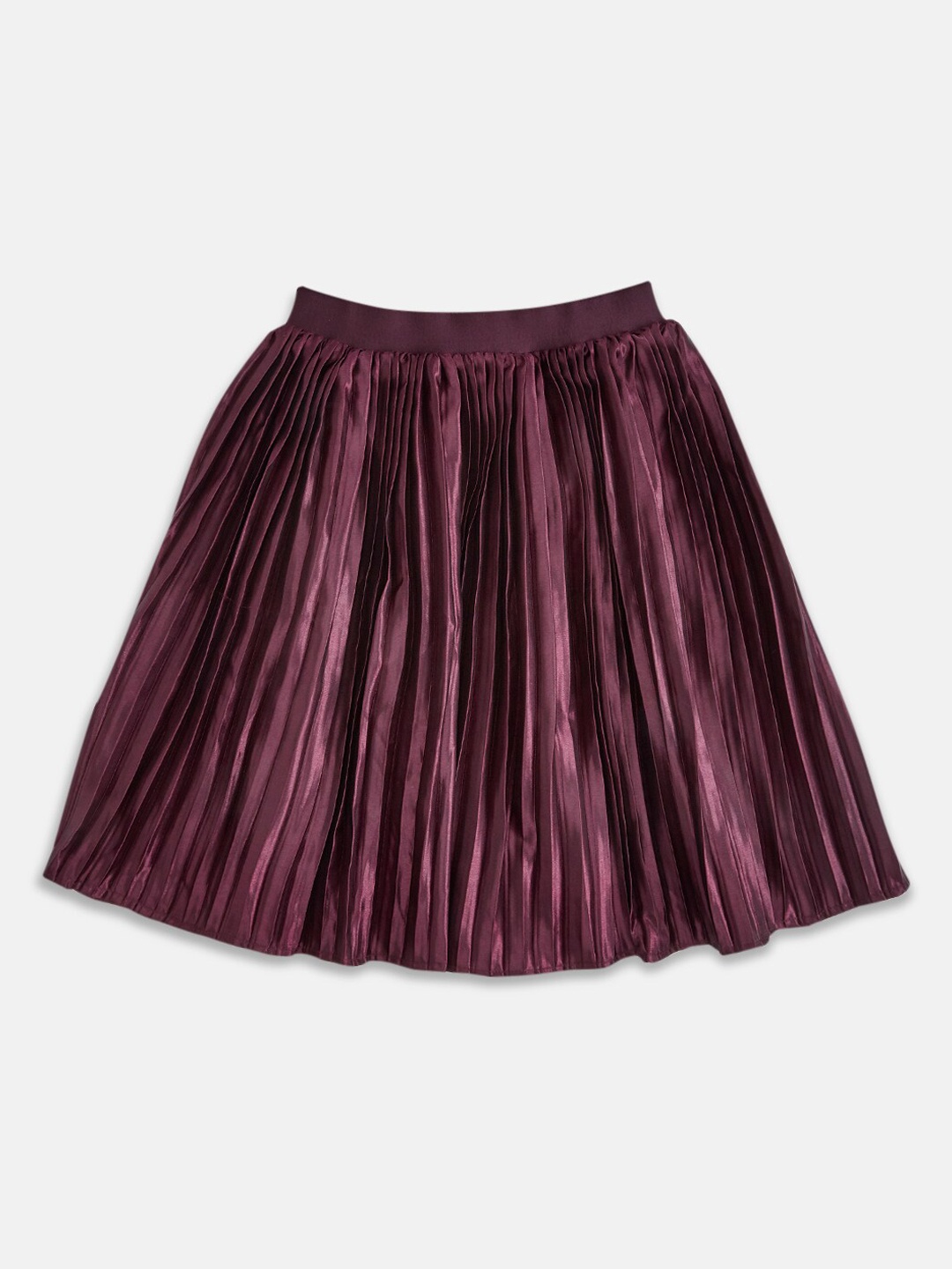 

Pantaloons Junior Girls Purple Solid Accordion Pleats Skirts