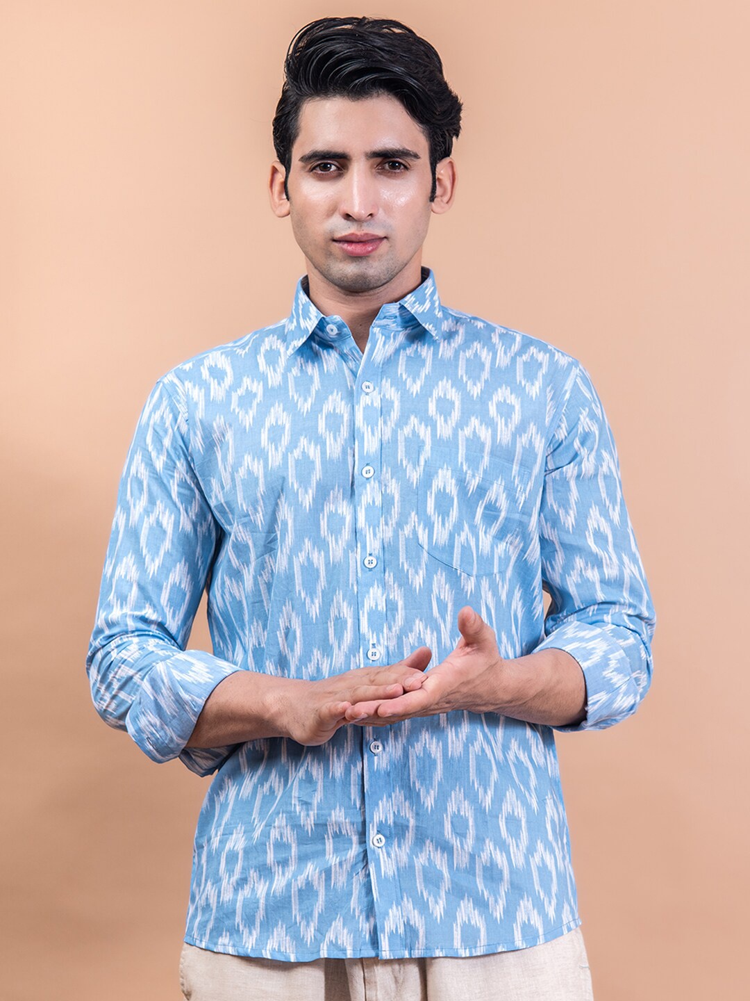 

Tistabene Men Blue Printed Casual Shirt