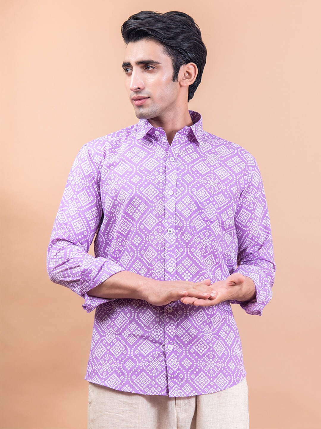 

Tistabene Men Purple Printed Casual Shirt