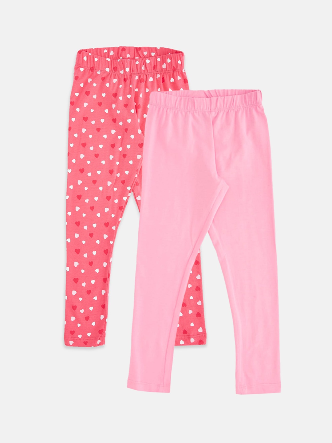 

Pantaloons Junior Girls Pack Of 2 Printed Churidar-Length Leggings, Pink