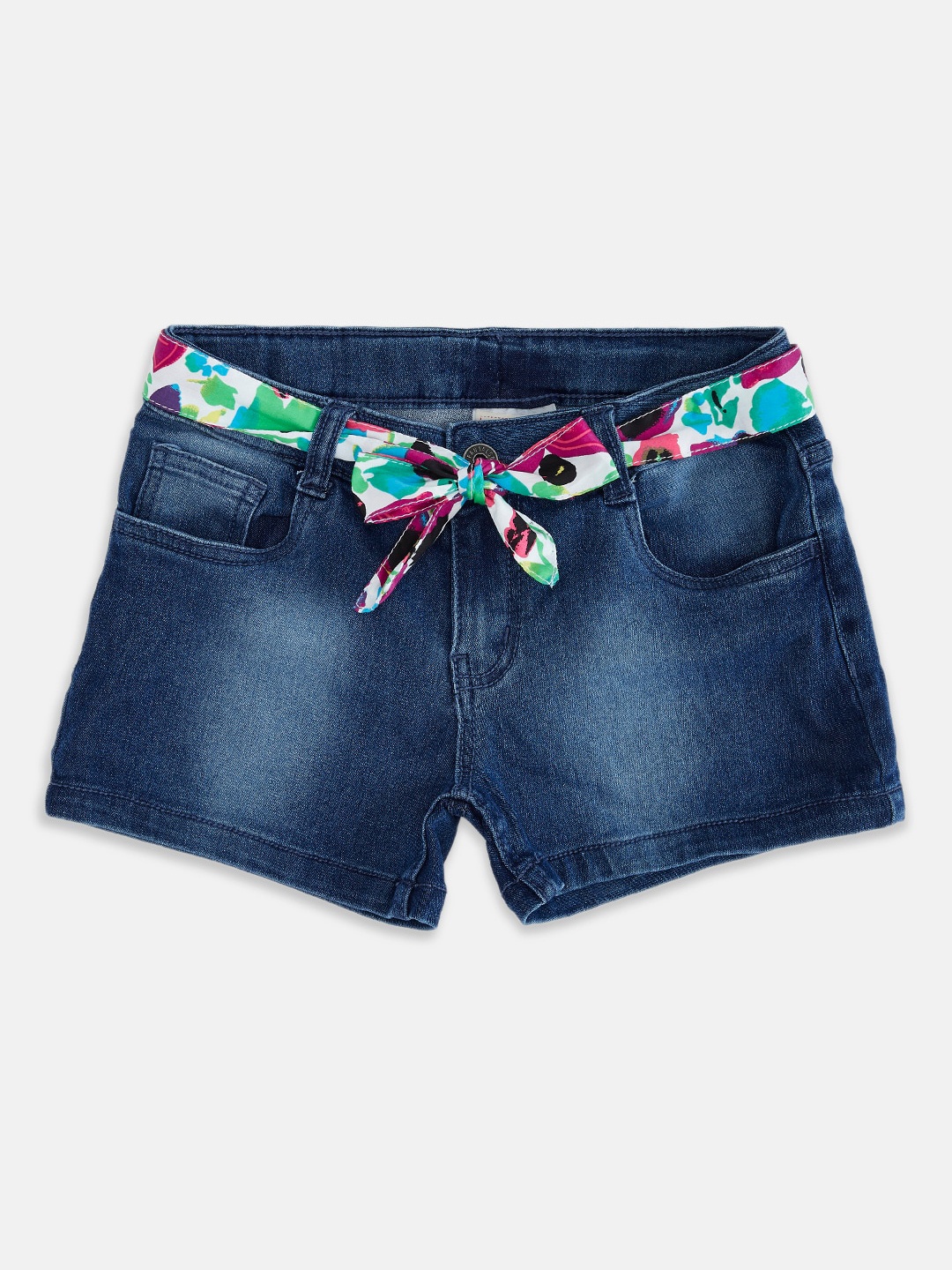 Pantaloons Junior Girls Blue Denim Shorts