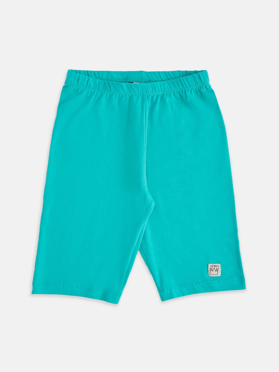 Pantaloons Junior Girls Turquoise Blue Solid Shorts