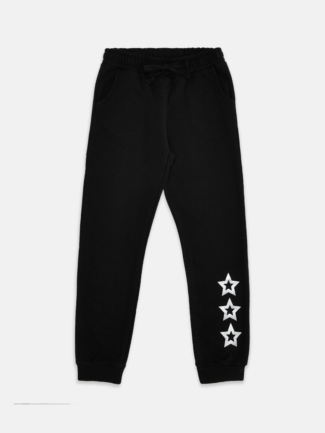 

Pantaloons Junior Girls Black Solid Cotton Joggers