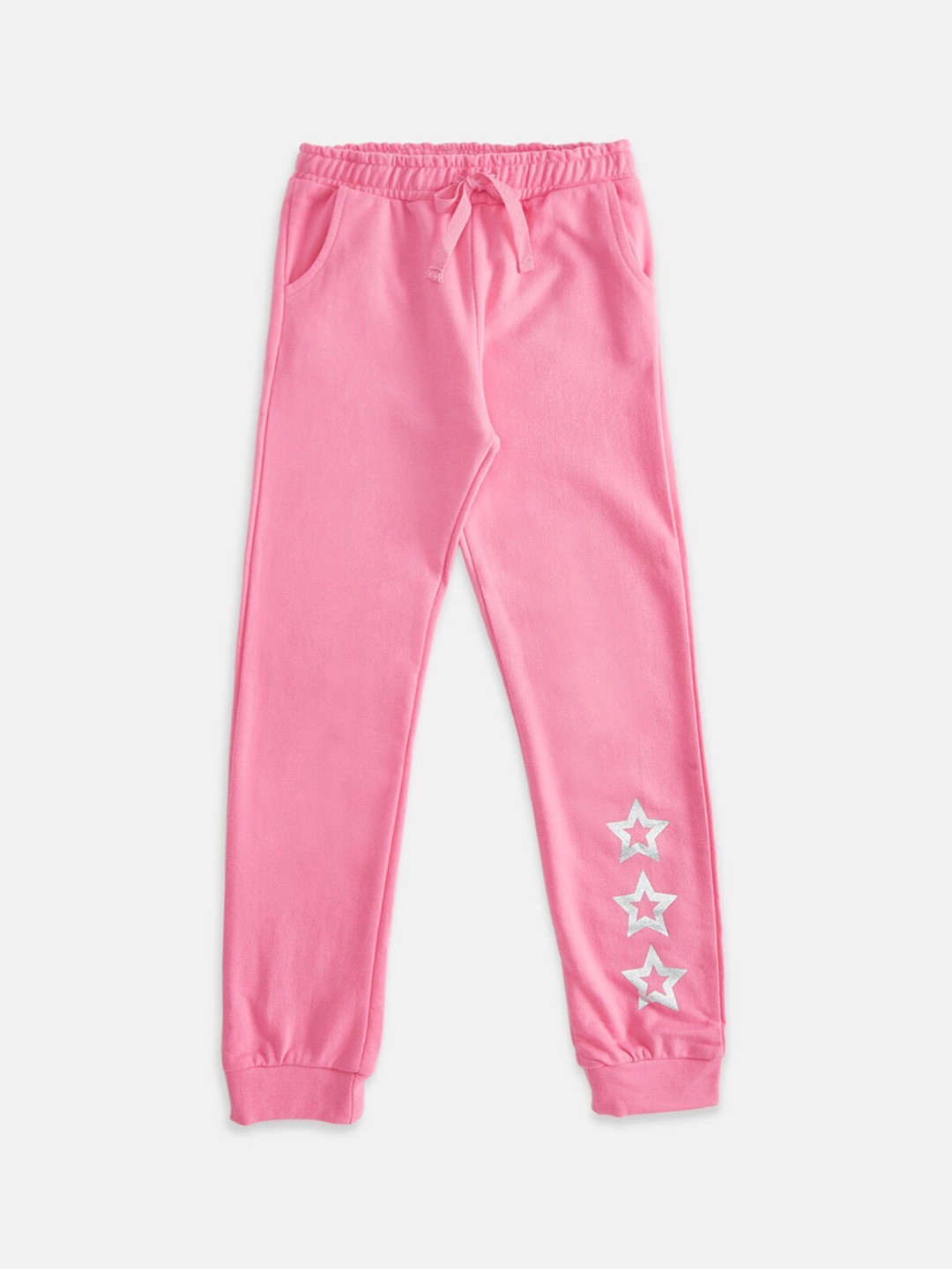 

Pantaloons Junior Girls Pink Solid Cotton Jogger