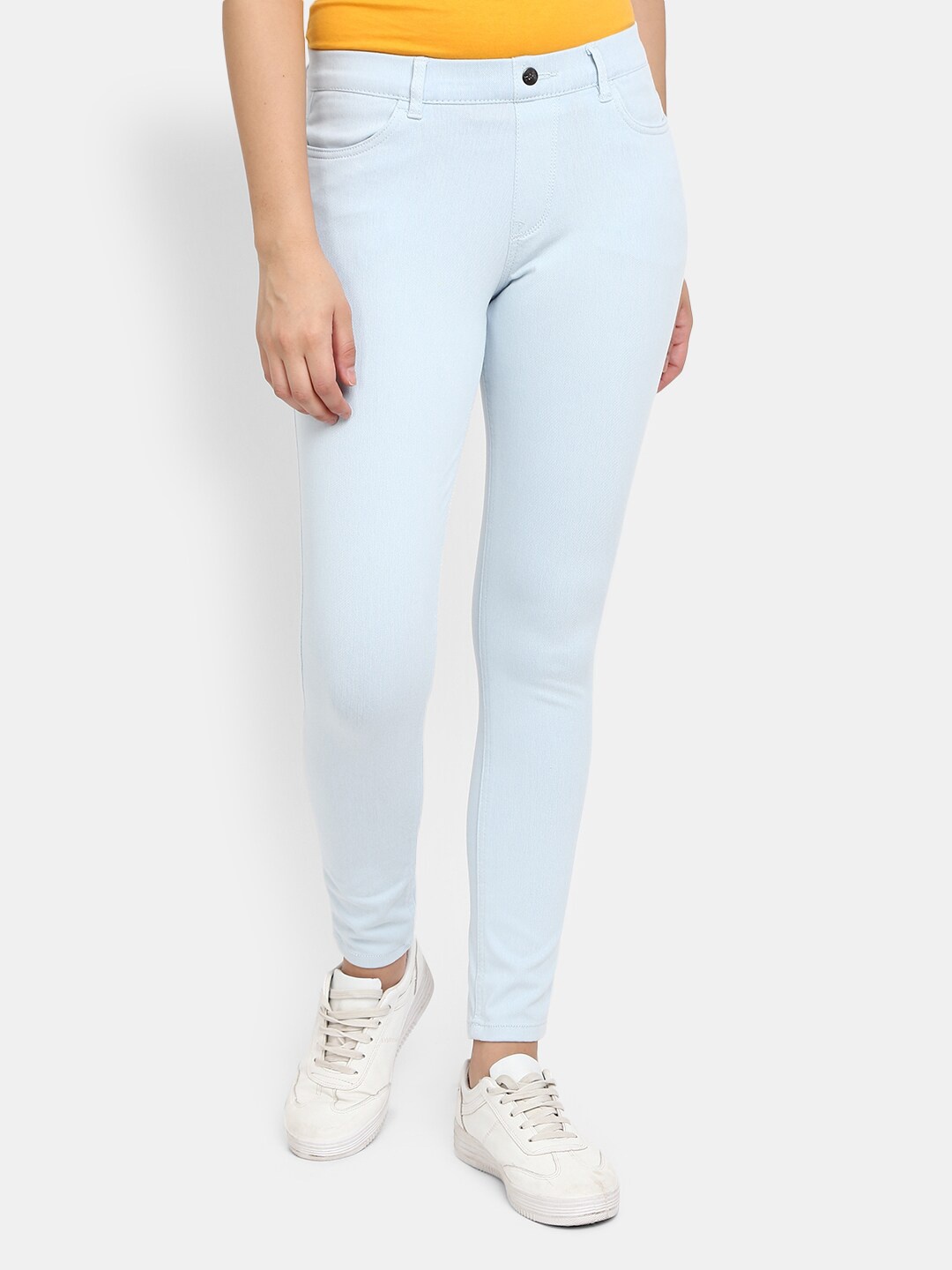 

V-Mart Women Blue Solid Knit Cotton Jeggings
