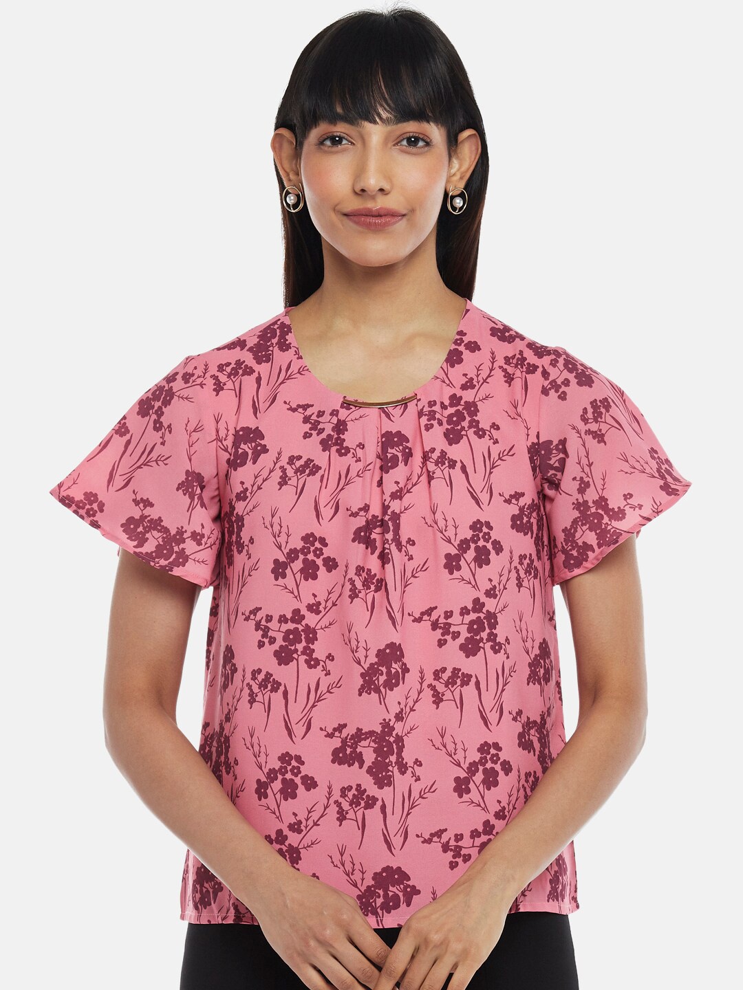 

Annabelle by Pantaloons Pink Floral Print Top