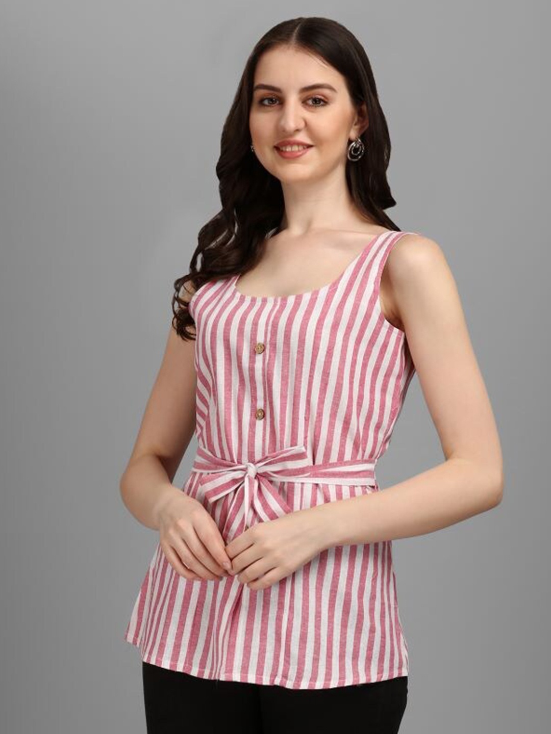 

GUFRINA Women Pink Striped Top