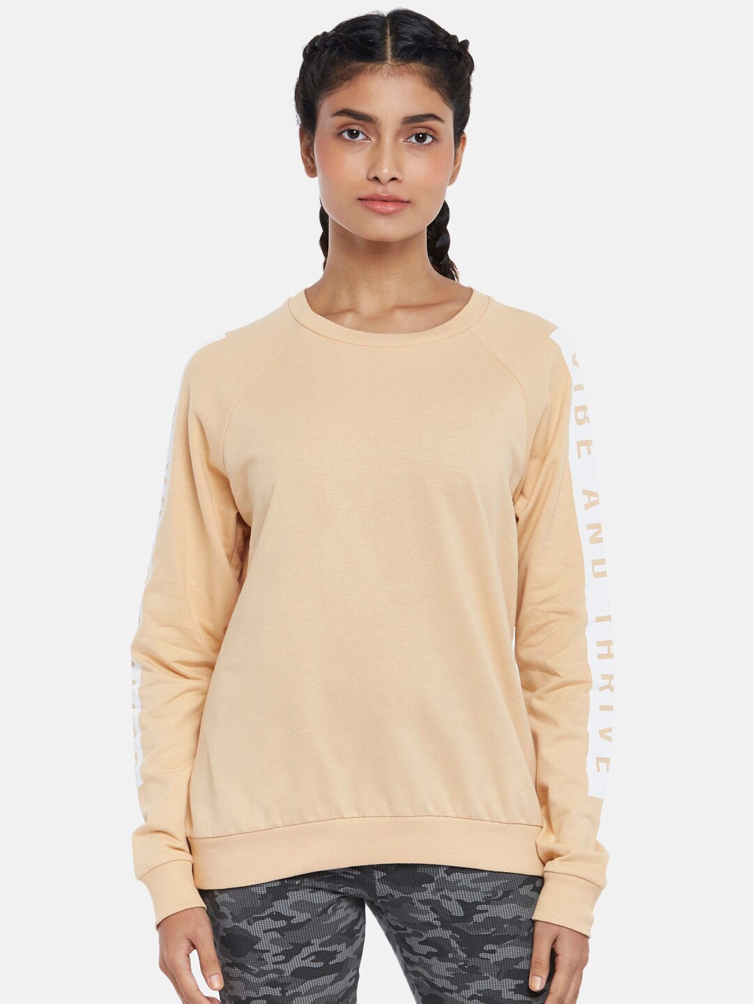 

Ajile by Pantaloons Women Beige & White Sweatshirt