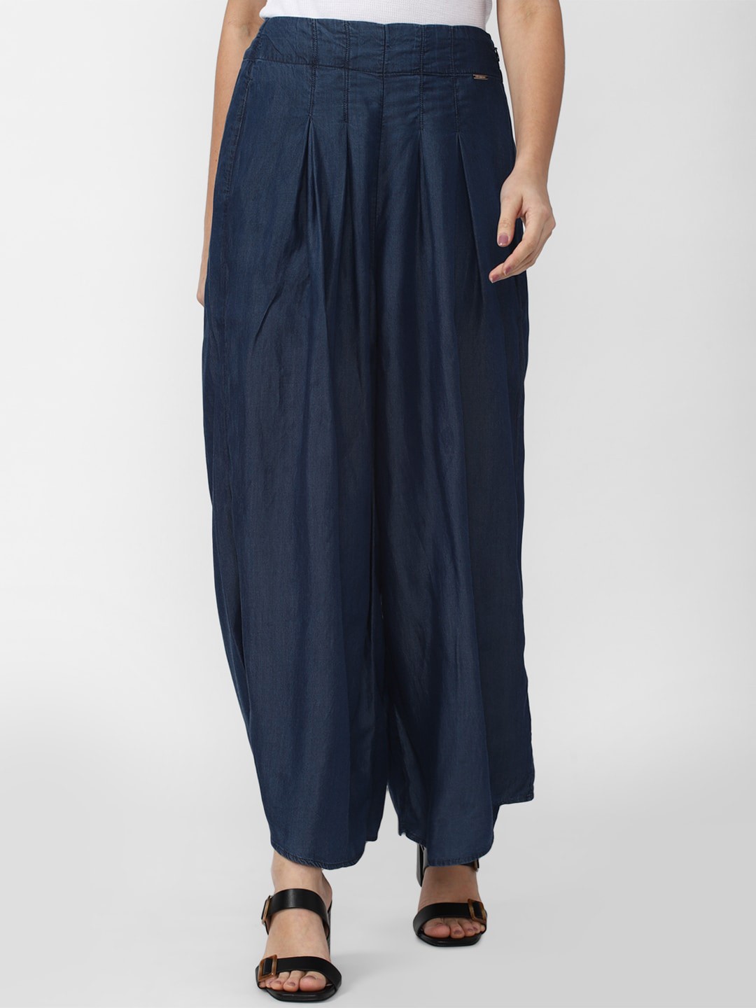 

Van Heusen Woman Women Navy Blue Pleated Trouser