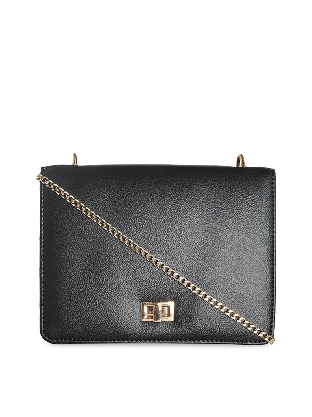

HORRA Black PU Structured Sling Bag