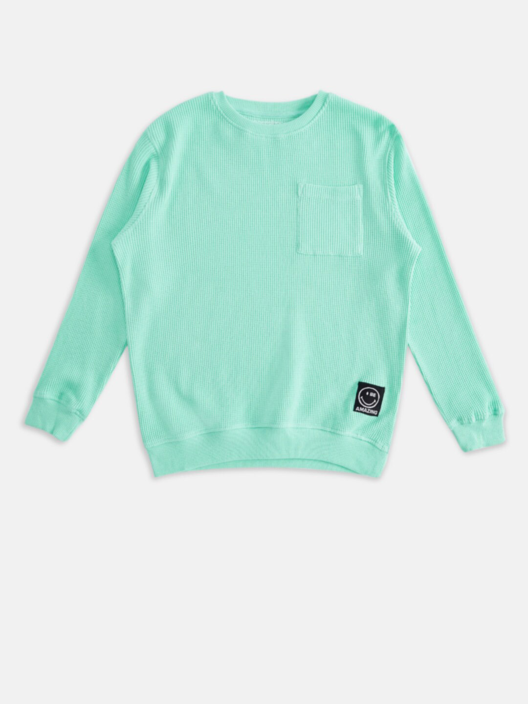 

Pantaloons Junior Boys Green Solid Sweatshirt