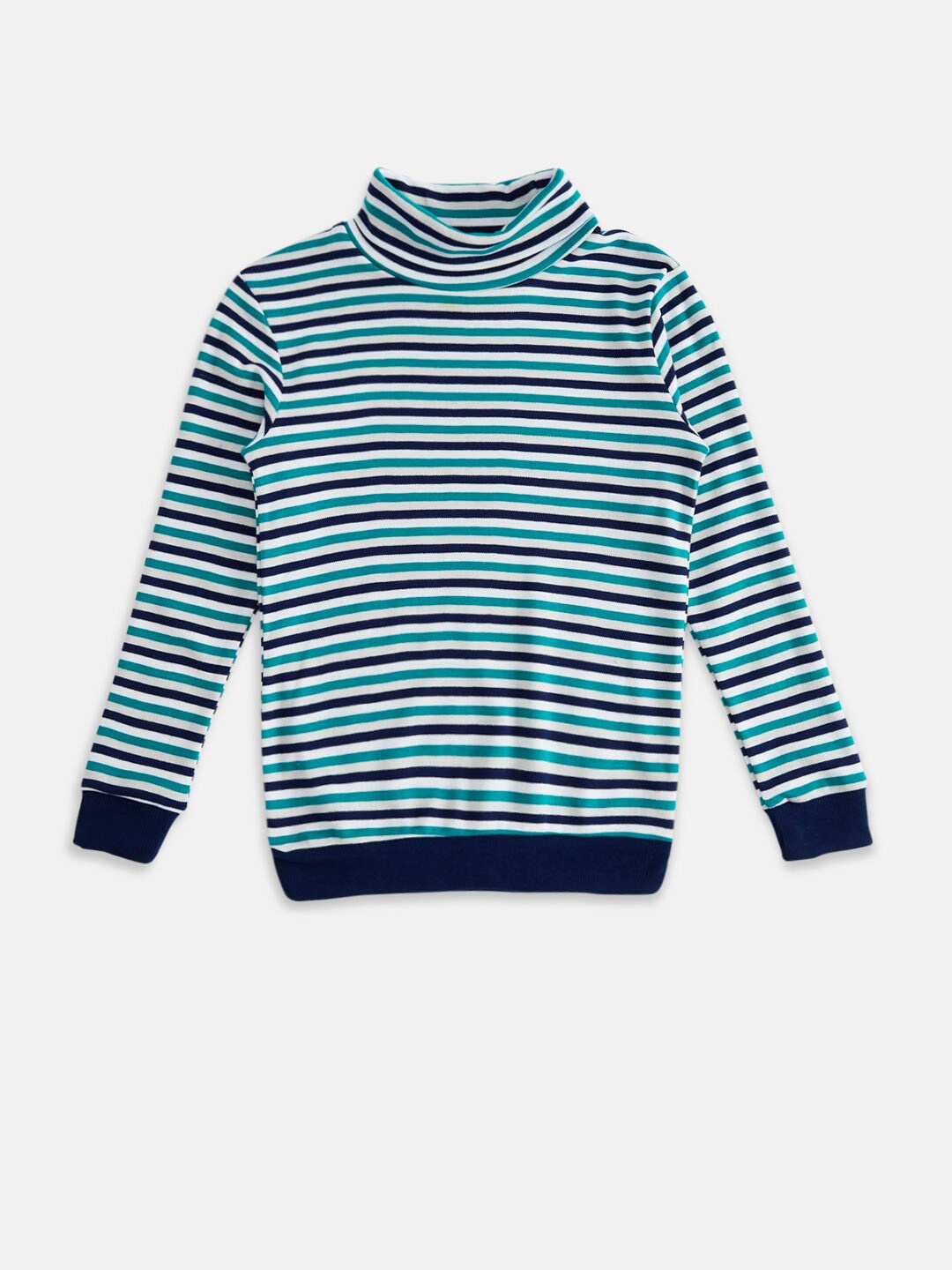 

Pantaloons Junior Boys Green Striped Sweatshirt