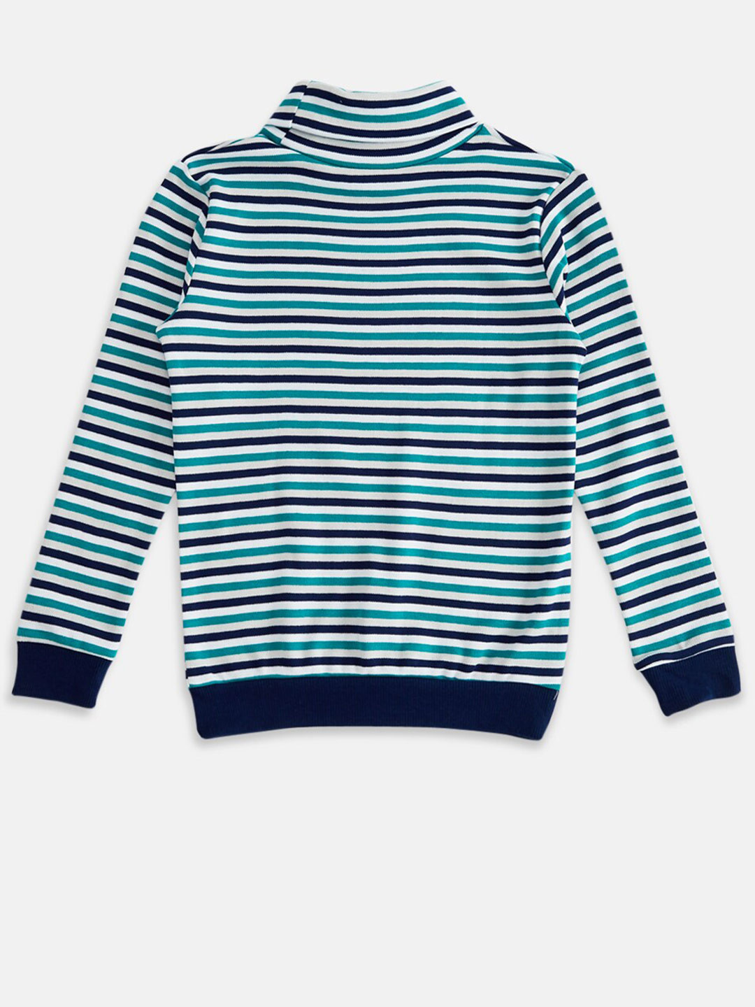 

Pantaloons Junior Boys Green Striped Sweatshirt