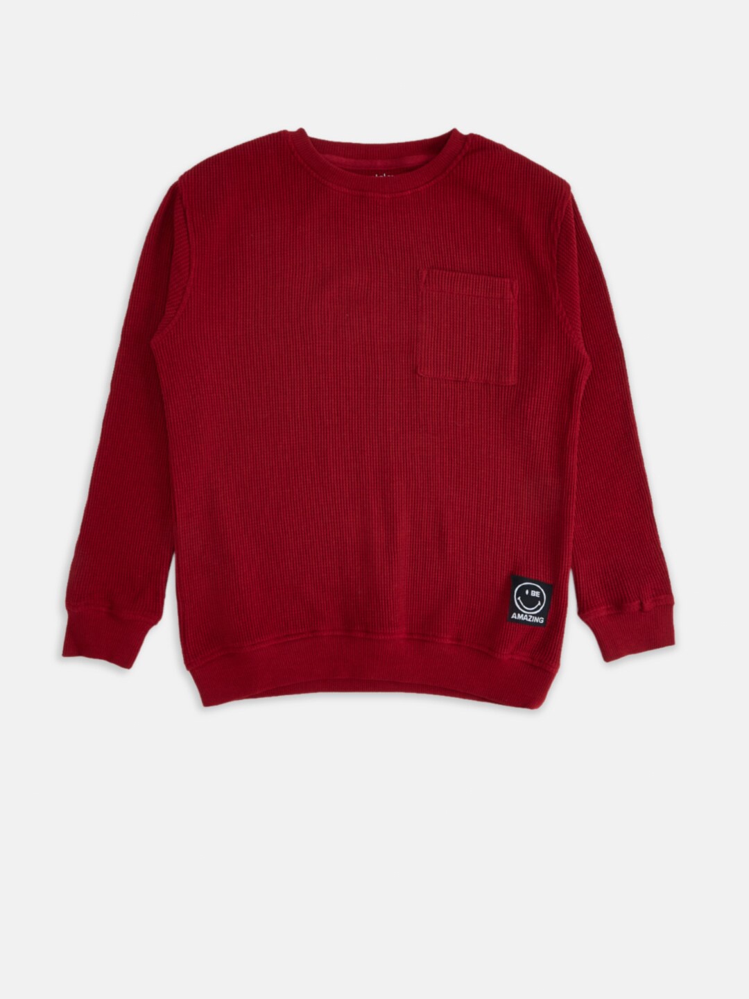 

Pantaloons Junior Boys Maroon Solid Sweatshirt