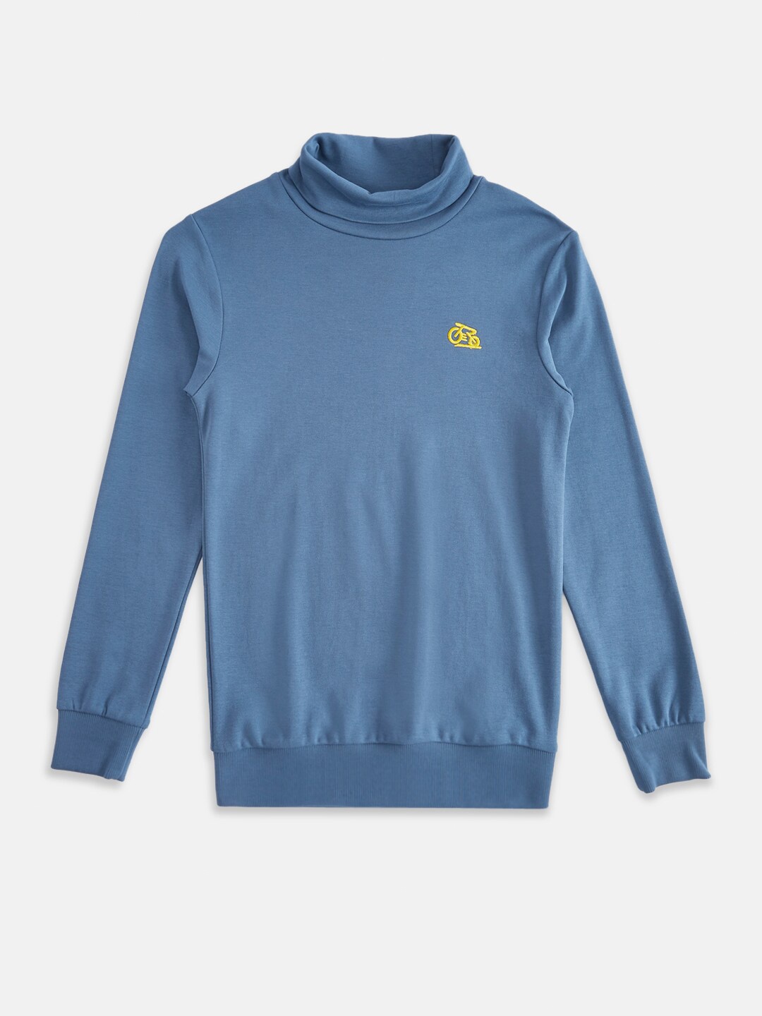 

Pantaloons Junior Boys Blue Solid Turtle Neck Sweatshirt