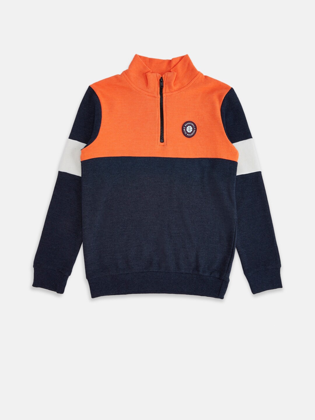 

Pantaloons Junior Boys Orange Colourblocked Sweatshirt