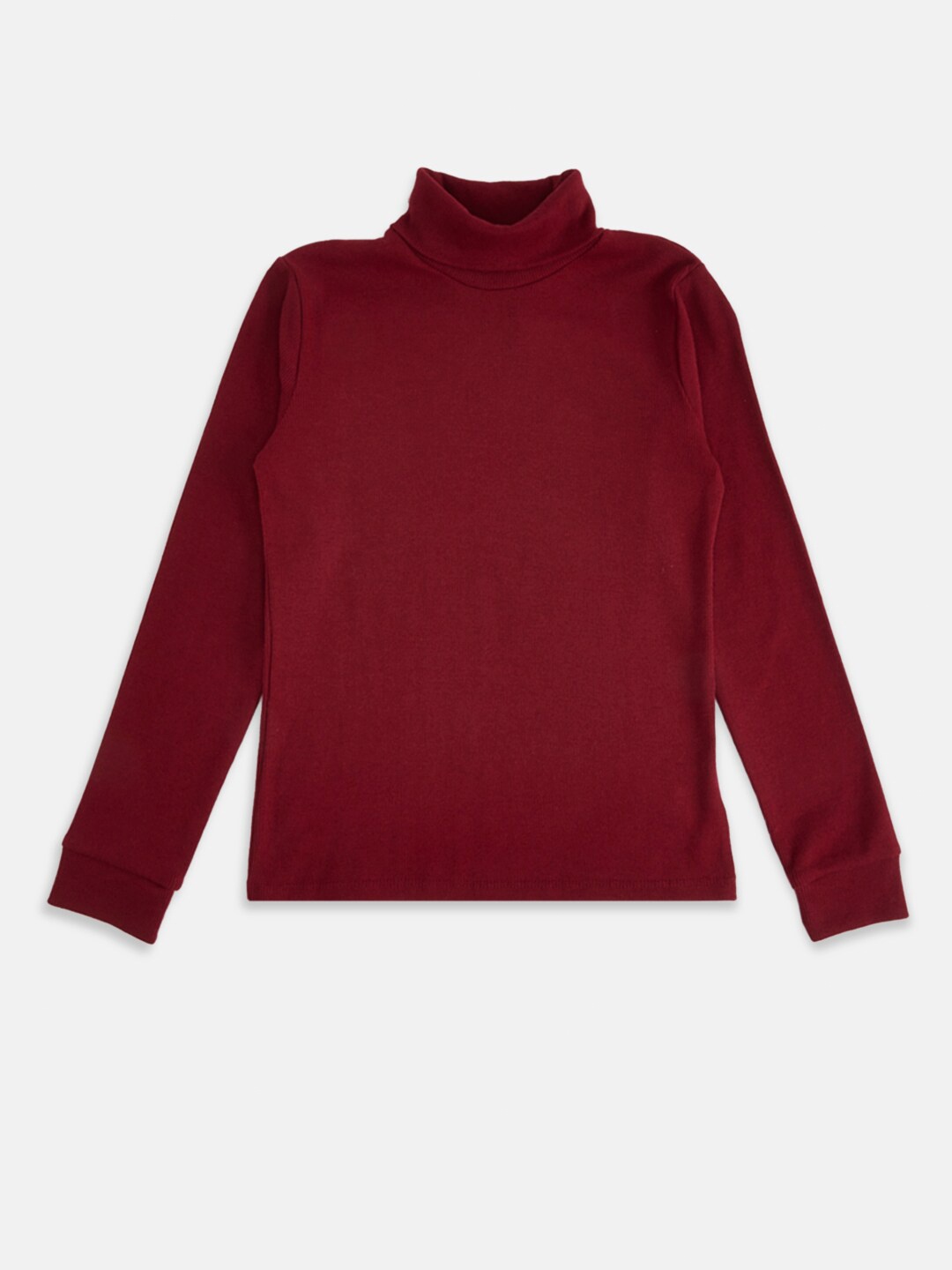 

Pantaloons Junior Girls Maroon Turtle Neck Sweatshirt