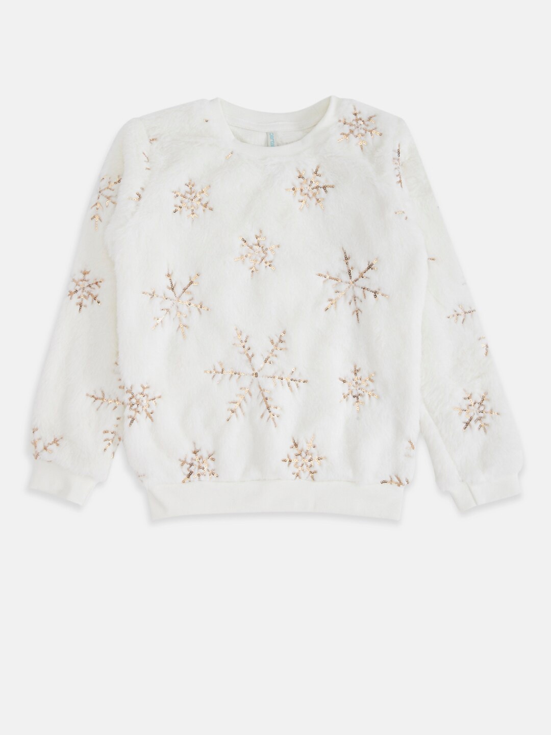 

Pantaloons Junior Girls Off White Cotton Sweatshirt