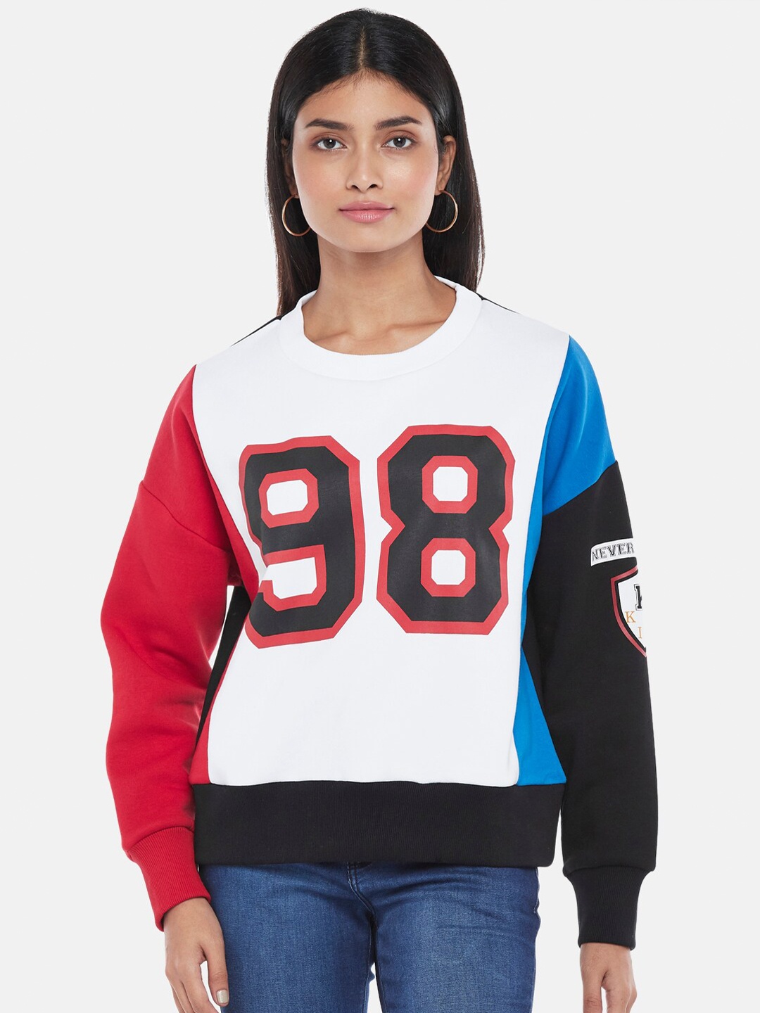 

People Women Printed Sweatshirt, White