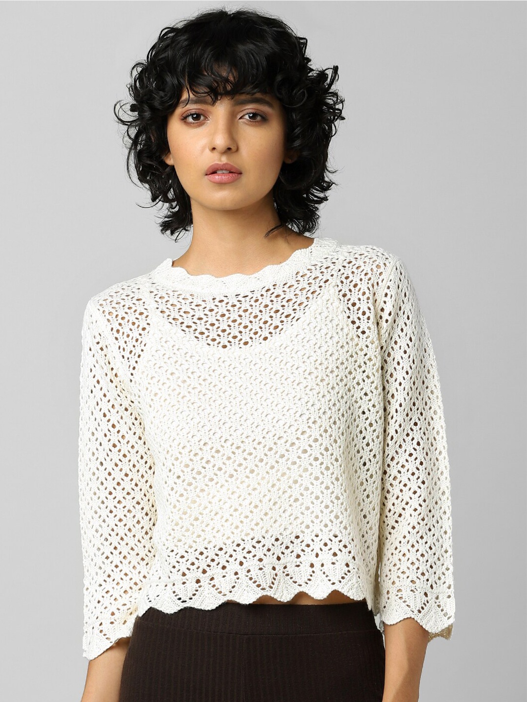

ONLY Women Beige Crop Pullover