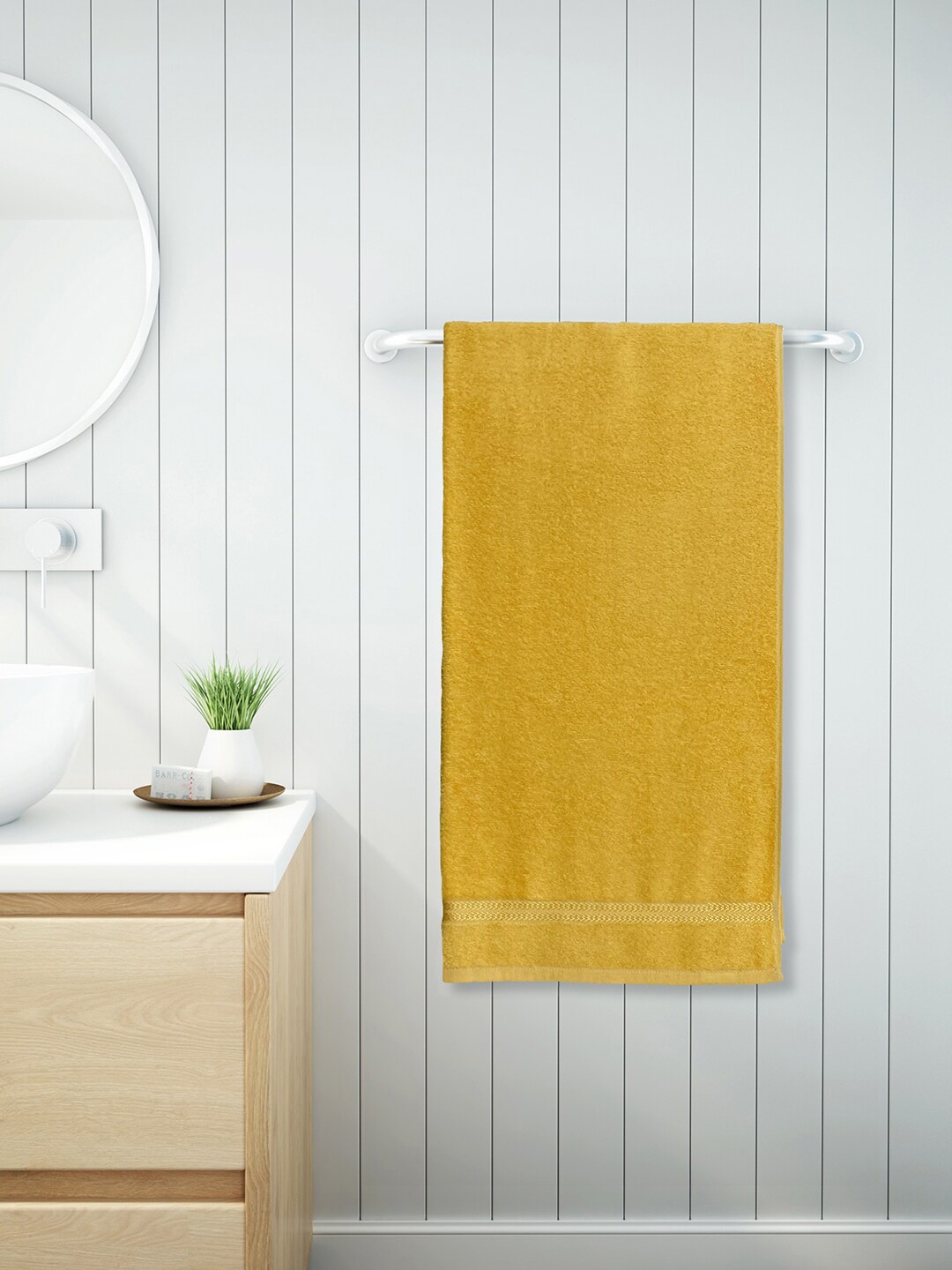 

Welspun Yellow Solid 380GSM Pure Cotton Bath Towels