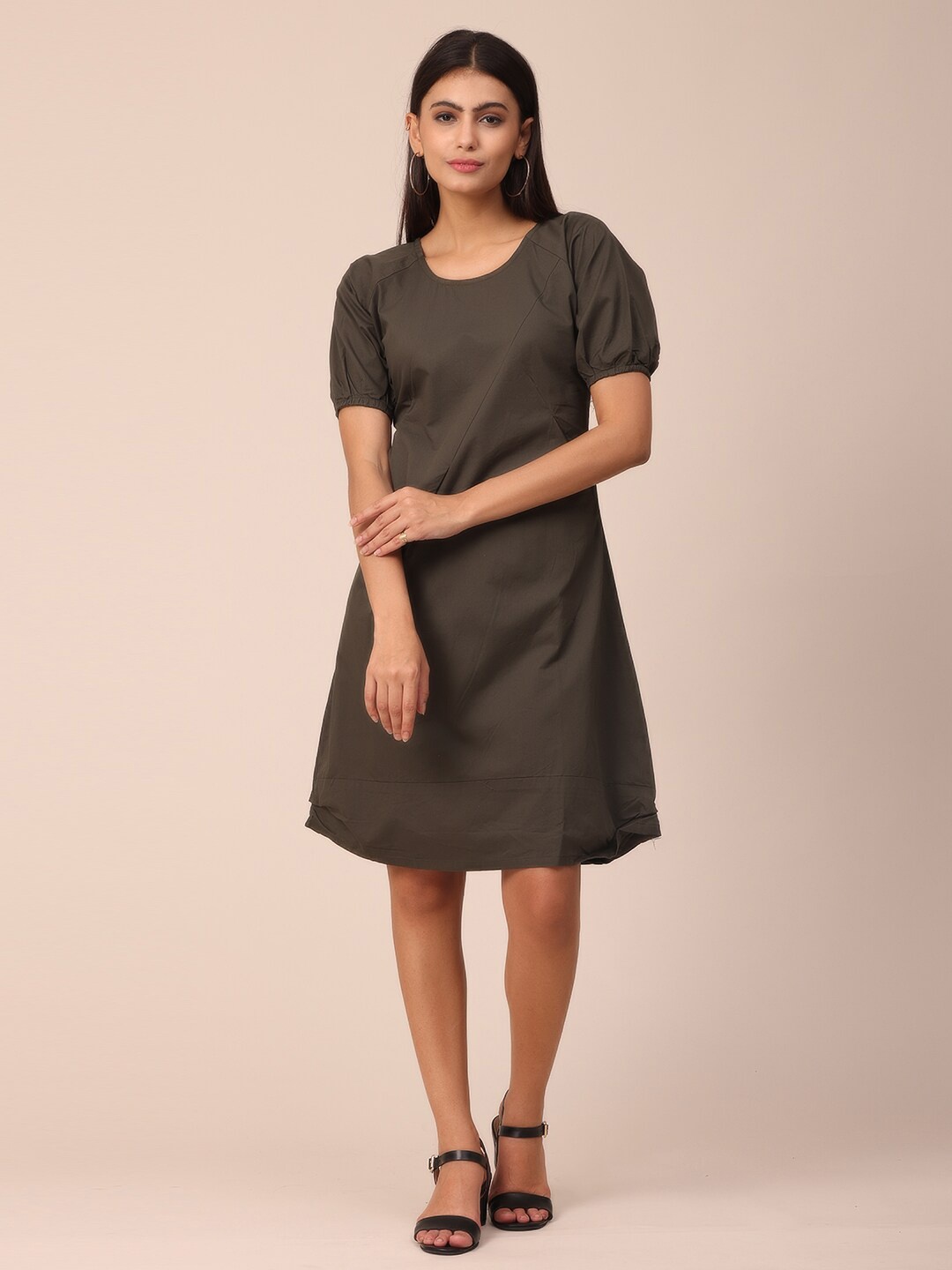 

NAYRA Women Brown Layered A-Line Dress