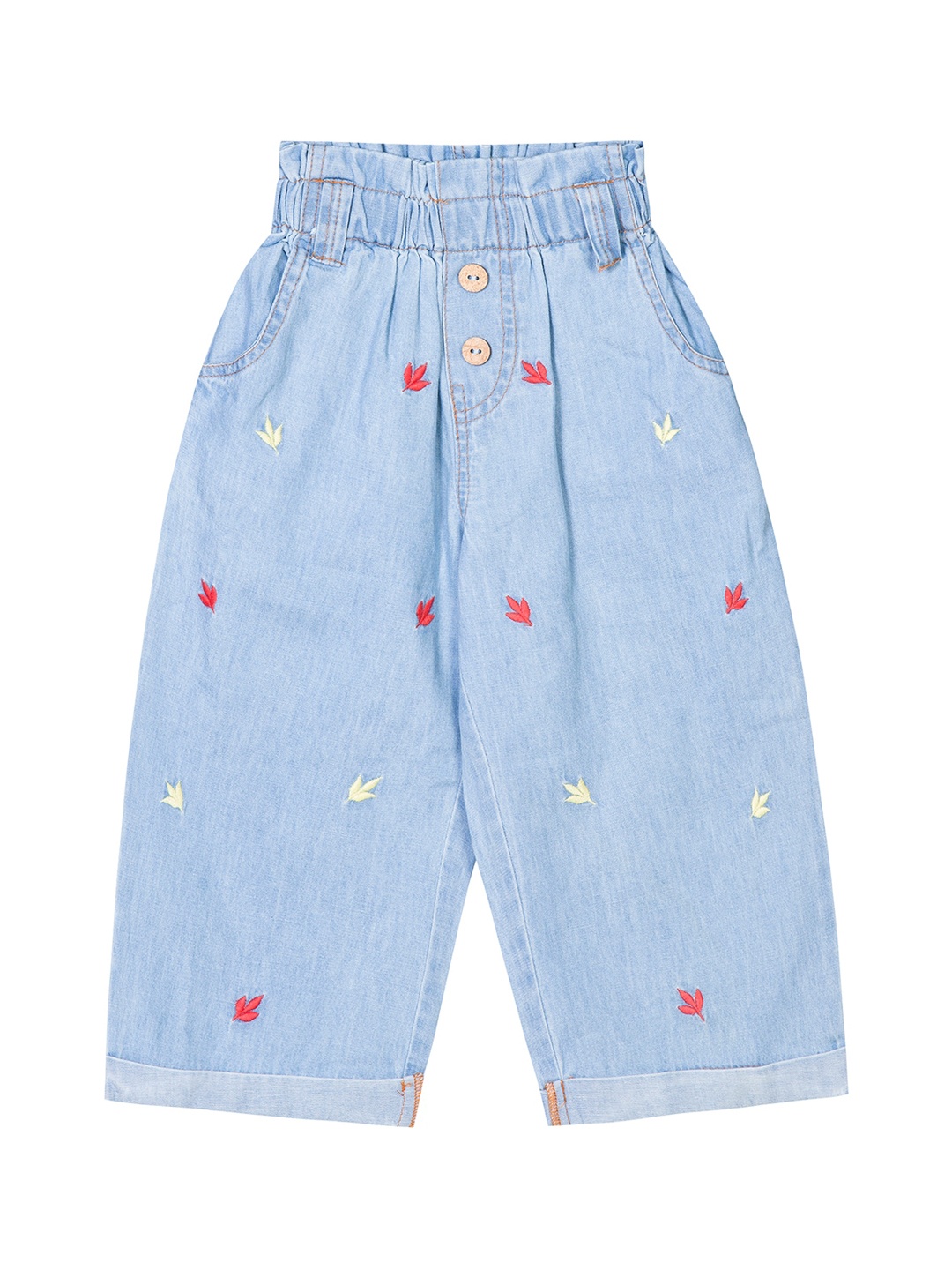 

Budding Bees Girls Blue Printed Relaxed Trousers