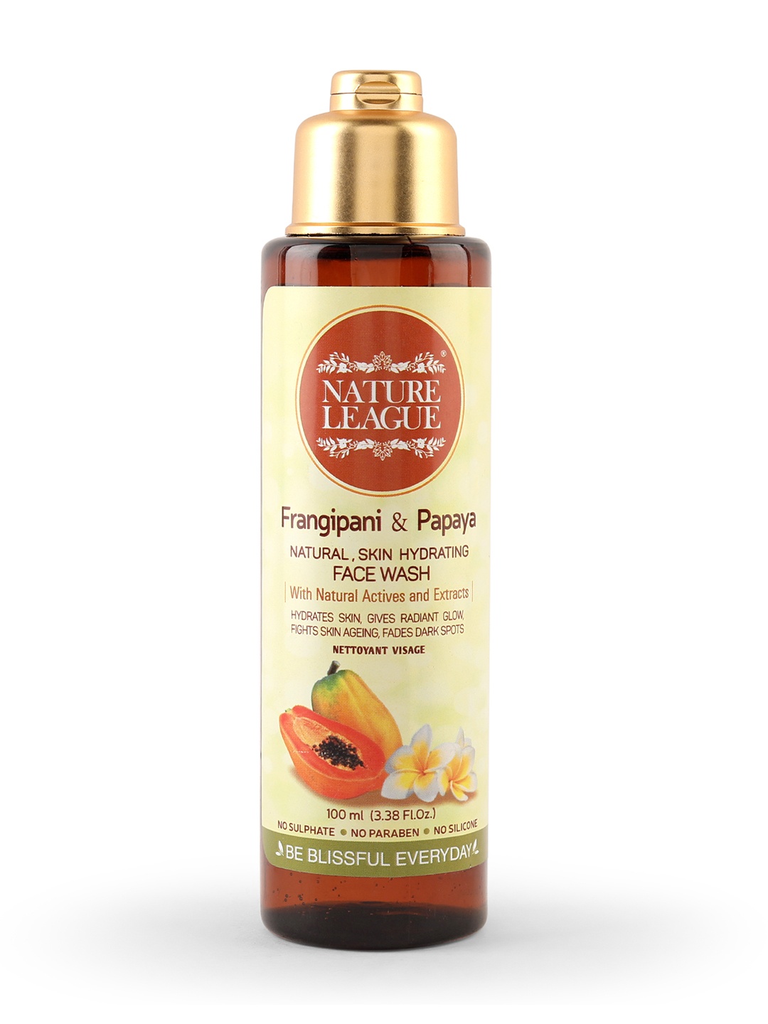 

NATURE LEAGUE Frangipani & Papaya Natural Hydrating & Deep Cleansing Face Wash - 100ml, Na