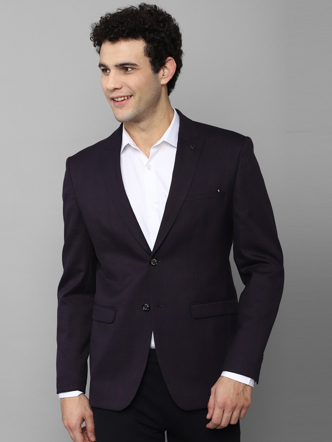

Allen Solly Men Navy Blue Solid Single Breasted Blazers