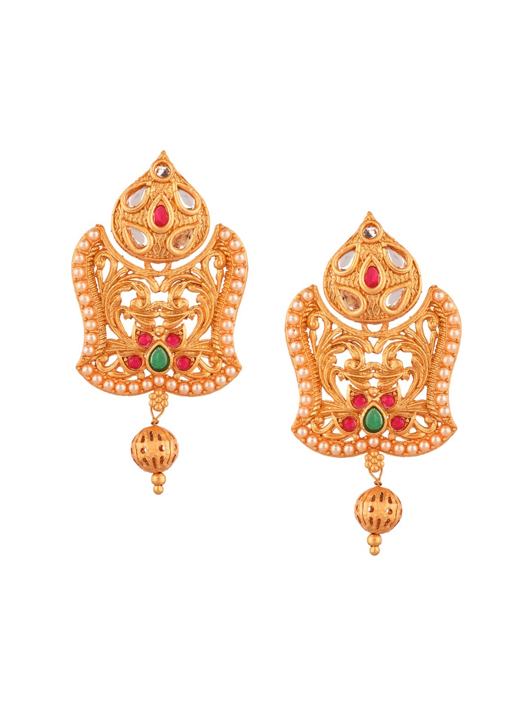 

FEMMIBELLA Gold-Toned Contemporary Drop Earrings