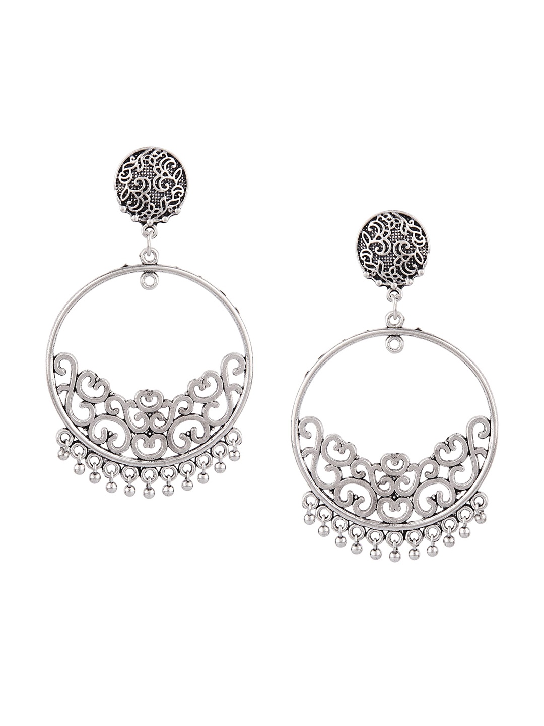 

FEMMIBELLA Silver-Plated Contemporary Drop Earrings, Na