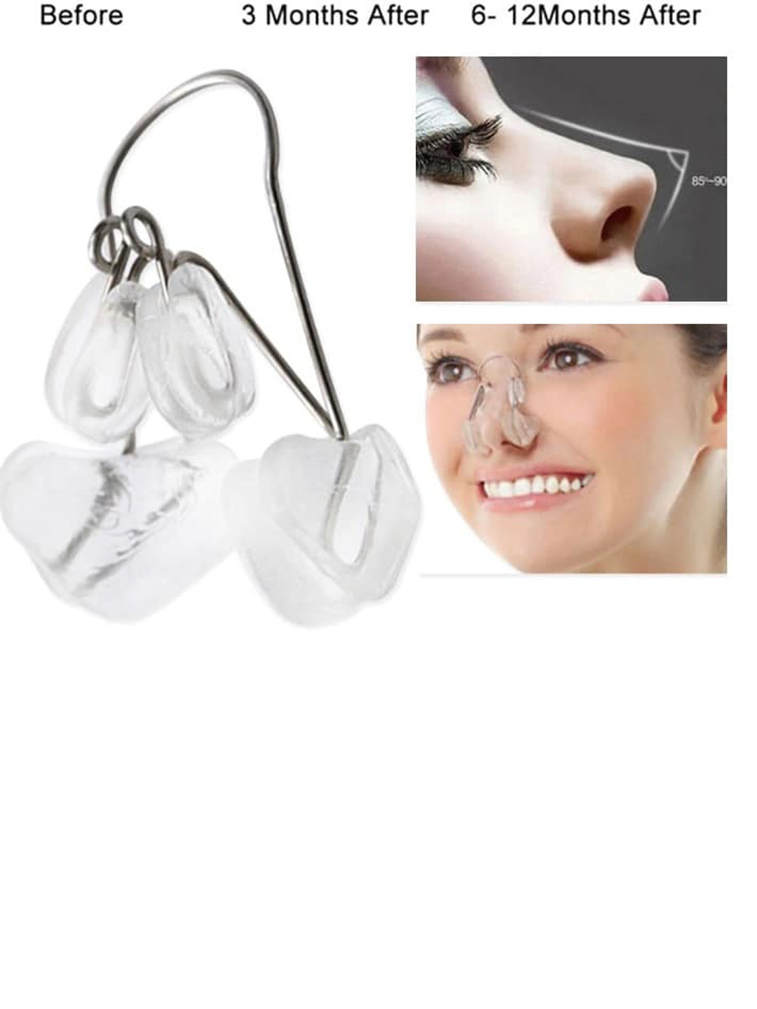 

Alexvyan Adjustable Shaping Lifting Bridge Straightening Nose Up Clip Correction, White